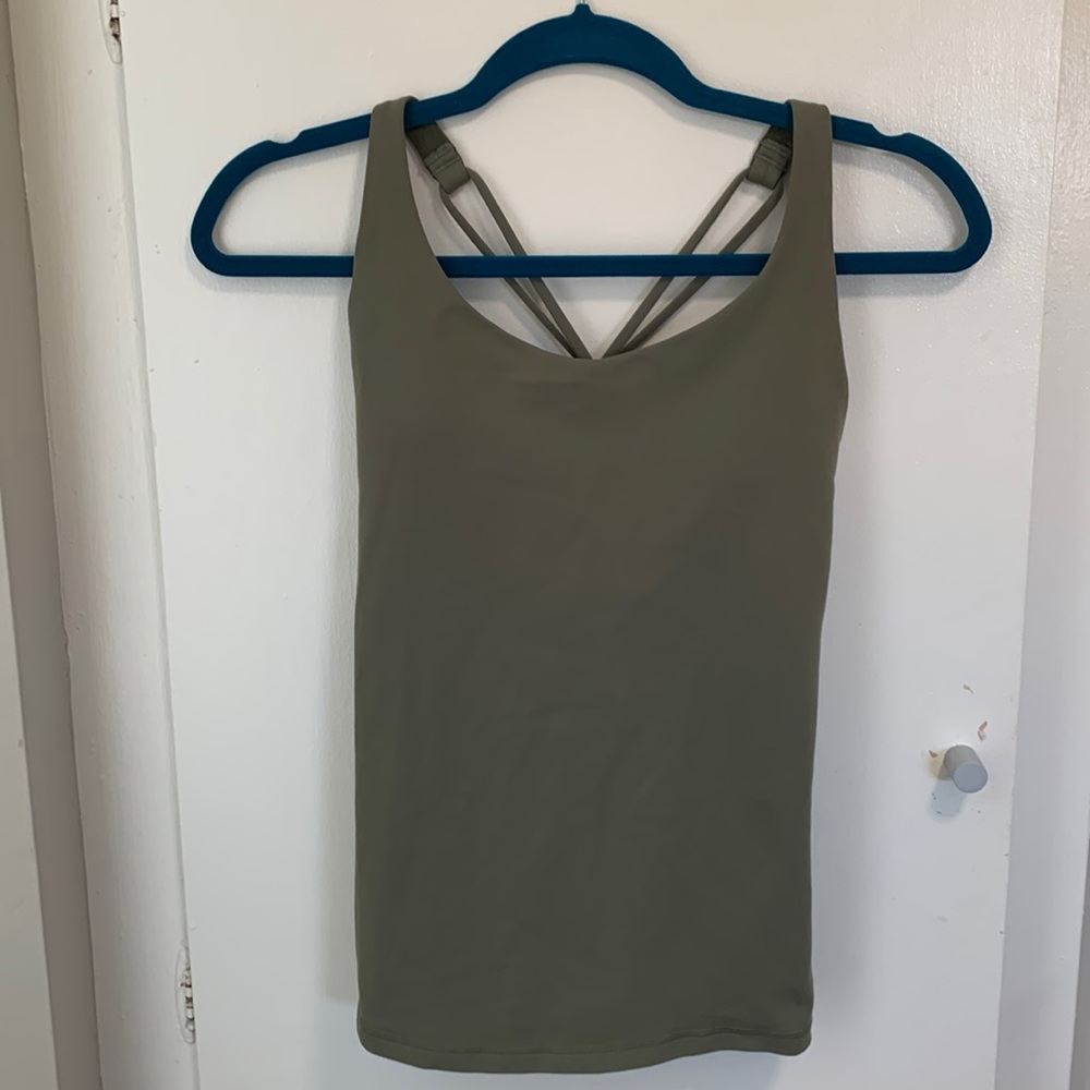 prAna “Everyday” workout tank in Rye Green